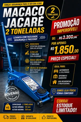 MACACO JACARÉ 2T BOVENAU - QUALIDADE PROFISSIONAL