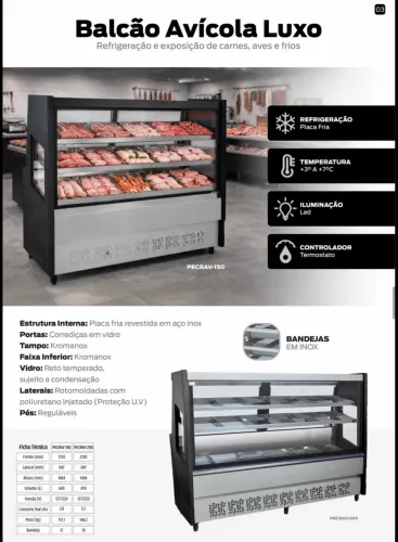 Balcão bandejeiro 2 metros e 1.5 da Polar novos