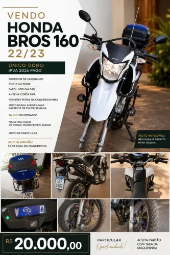 Vdd Bros 22/23 único dono moto usada apenas em passeios de fim de semana