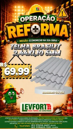 Telha Brasilit 2,44x1,10 5mm