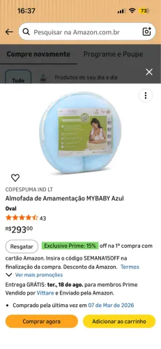 Almofada de amamentação nova MYBABy