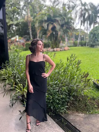 Vestido longo preto vintage