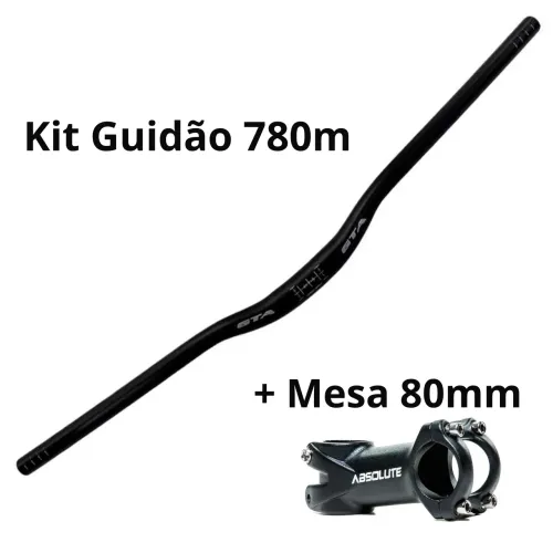 Kit Guidão GTA 31.8 x 760 x 25mm Triple Butted + Mesa Absolute 80mm 7°