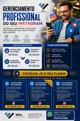 Gerenciamento de Perfil de INSTAGRAM profissional.