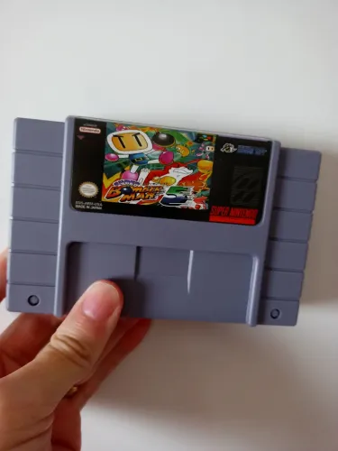 Cartucho Super Bomberman 5 Snes Chipada Novo.