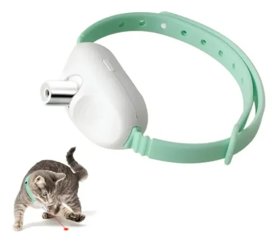 coleira ponteiro laser automática para gatos, recarregável