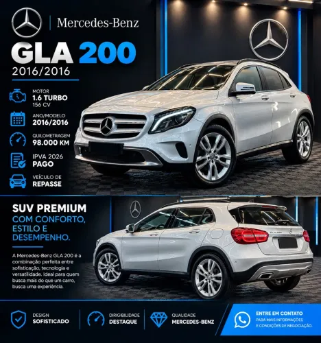 Mercedes-Benz GLA 200 Adv. 1.6/1.6 TB 16V Flex Aut. 2016