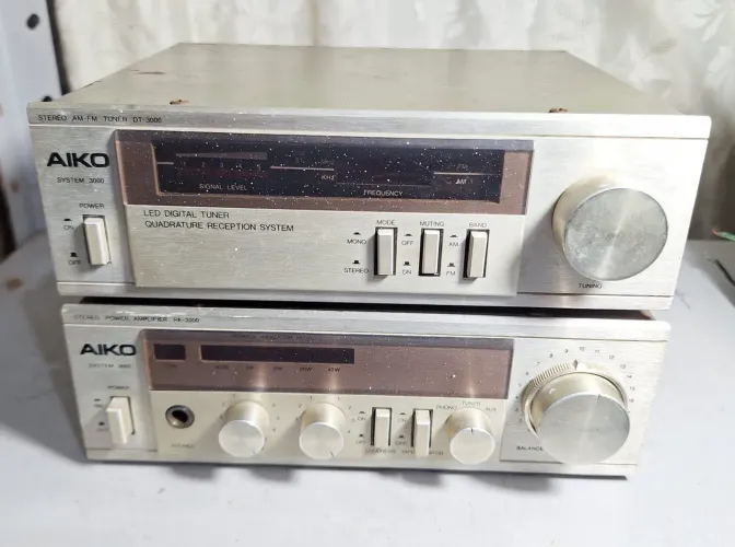 Amplificador Aiko PA-3000 + Tuner DT-3000 funcionando -Gradiente-Polyvox-Pioneer-
