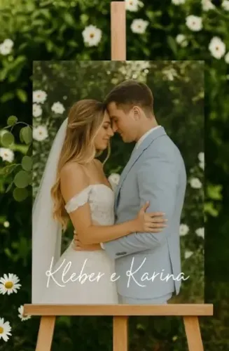 Quadro Decorativo 1 Peça Sua Foto Casamento Recepçao 50x70