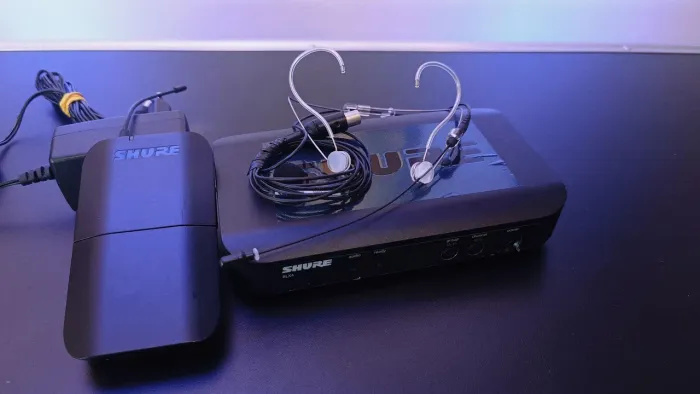 SISTEMA SEM FIO ORIGINAL SHURE BLX14 + HEADSET PROFISSIONAL DH5-B DURAPLEX BLACK 