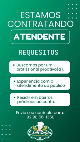 Atendente de Padaria