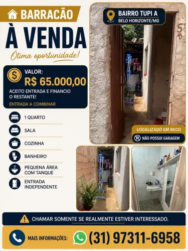 ? BARRACÃO À VENDA - BAIRRO TUPI A