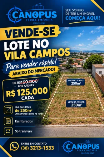 Vende-se lotes baratos Vila Campos