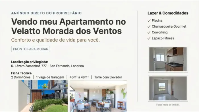 APARTAMENTO NOVO, localização privilegiada.