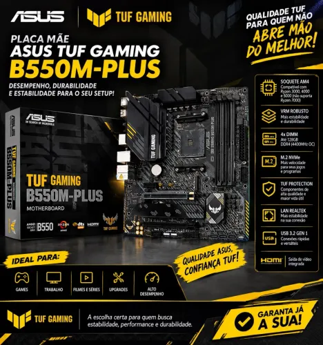 Placa mãe asus B550-M plus am4 nova