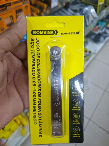 Jogo de calibrador de folga com 20 lâminas BOM-6533