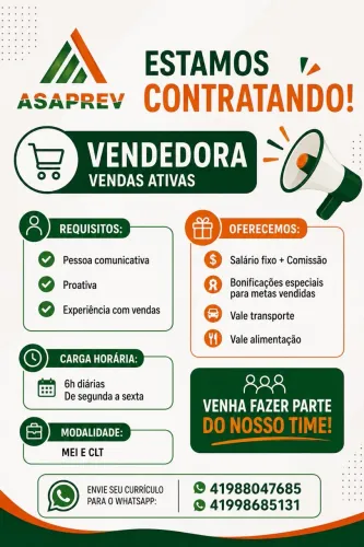 Vaga de emprego no centro de Curitiba