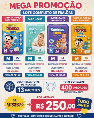 Fraldas em promoção