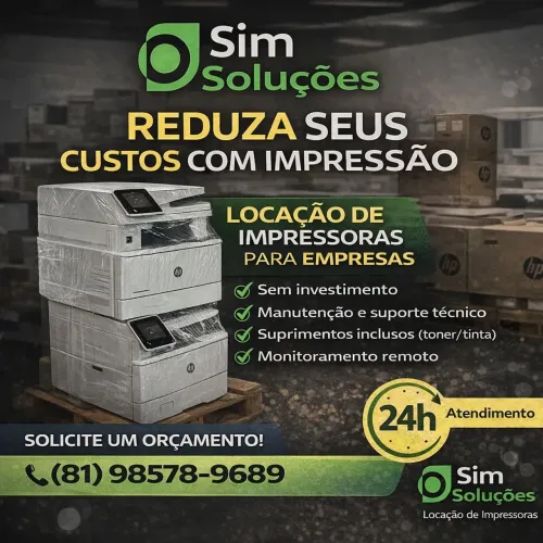 Locação de Impressoras para Empresas | Sem Custo Inicial + Suporte Completo