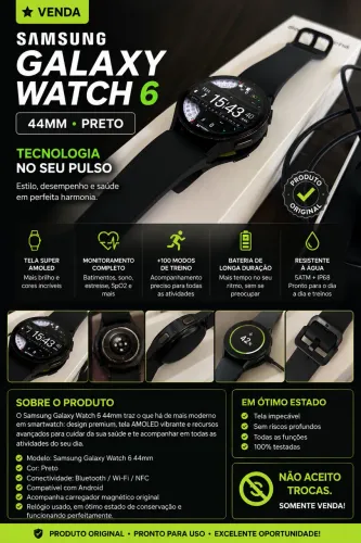 Samsung Galaxy Watch 6 44mm Preto