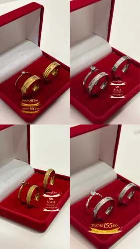Alianças banhada a ouro namoro e casamento par R$80
