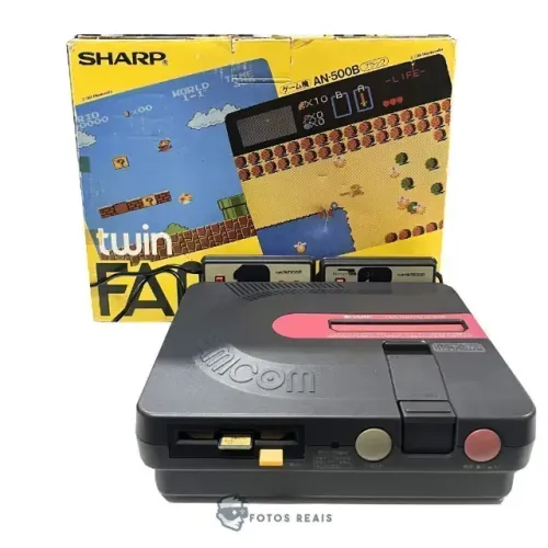 CONSOLE SHARP TWIN FAMICOM (AN-500B) JAPONÊS NA CAIXA SEMINOVO - NINTENDO