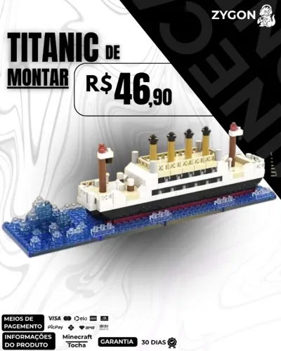 [NOVO] Bloco de Montar Navio Titanic Barco 1878pcs/350pcs - Garantia 30 Dias