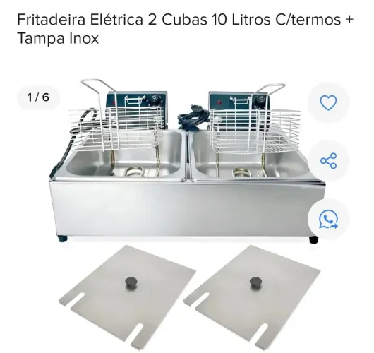 Fritadeira Elétrica 2 Cubas 10 Litros