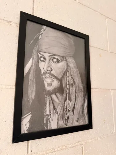 Quadro Jack Sparrow feito a mão