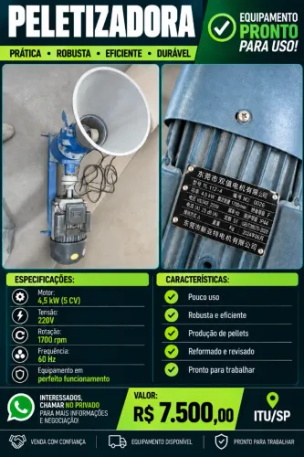 Peletizadora 5 CV - 220V - Pouco Uso