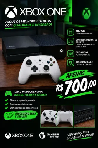 XBox one 500gb preto usado