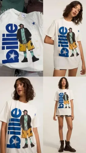 Camiseta Cantora Billie Eilish | Blusa Oversized Billie Eilish | Bazar | Brechó