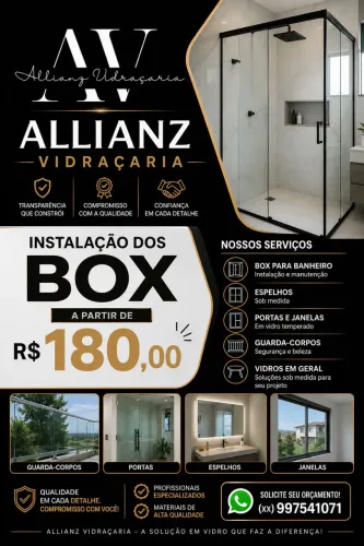 Box para banheiro, janelas, portas de vidros e manutenção 
