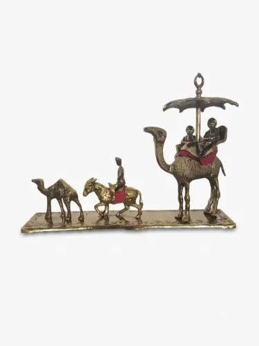 Antiga Escultura Fuga Do Egito Bronze Turquia 1984 Rara