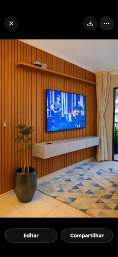 Painel ripado com bancada
