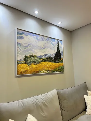 Quadro - Reprodução Campo de Trigo com Ciprestes, de Van Gogh