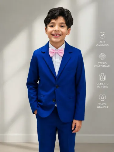 Terno social azul royal infantil