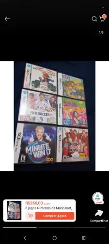 Lote 6 jogos Nintendo DS