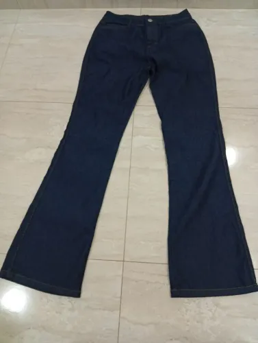 Calça Jeans Feminina Flare 44 Azul Marinho - Nova