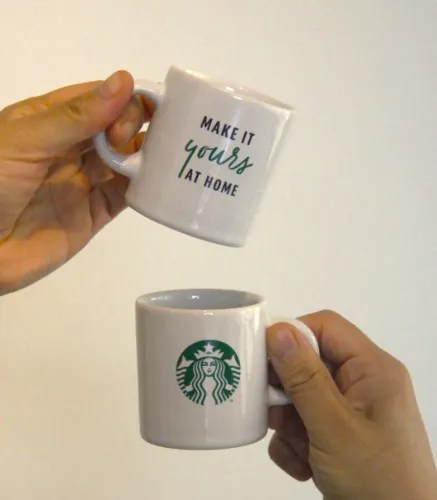 Jogo 2 xícaras starbucks brancas 100ml canecas