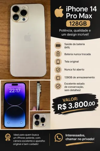 iPhone 14 Pro Max dourado