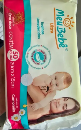 Lenço Umidecido Meu bebê ultra - 50 unidades
