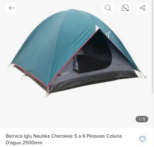 Vendo barraca 5/6 lugares, usada somente uma vez. Zera!!!