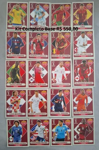 KIT 40 FIGURINHAS LEGENDS - COPA DO MUNDO 2022 - EDIÇÕES BORDÔ + BRONZE