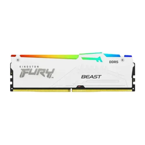 Memória RAM Kingston Fury Beast, RGB, 16GB, 5600MHz, DDR5, CL36, Branco