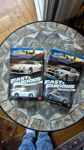 Hot Wheels Silver Series - Skyline Brian O'Conner + Supra Branco