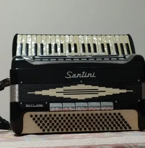 Acordeon italiano Santini 120 baixos e 7 Registros todo original