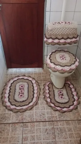 Conjunto de banheiro crochê LUXO