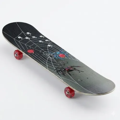 skate longboard maple deck 80cm estampa cinza aranha toy king 43cm tk-ab8887
