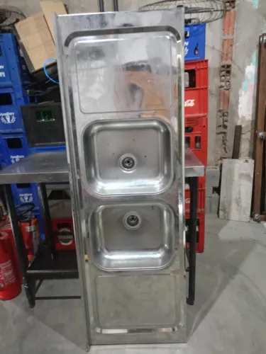 pia inox 2 cubas
